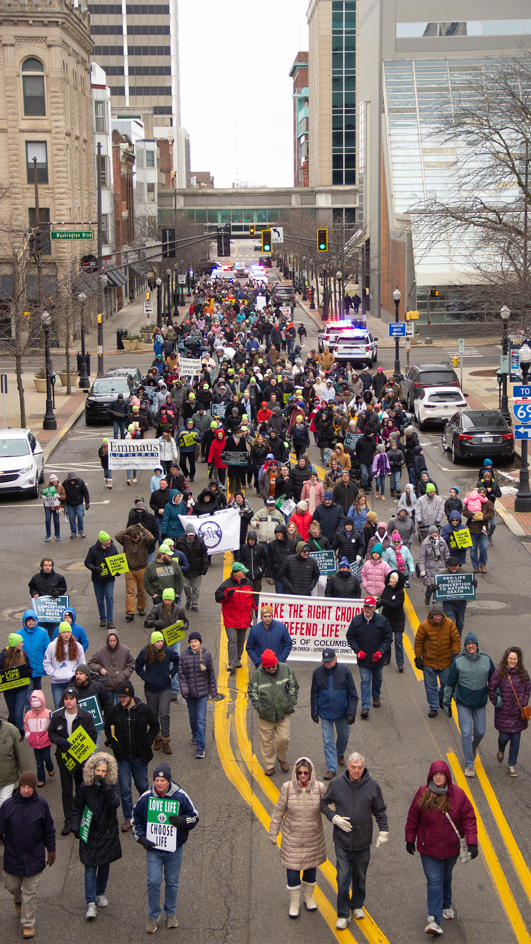 People marching together