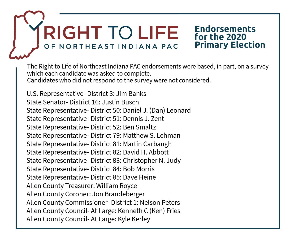 Endorsements for the 2020 Primary Election