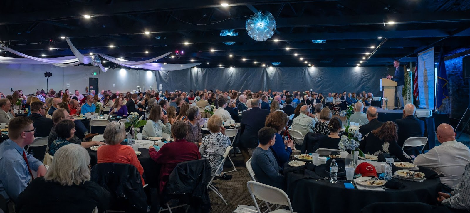 Banquet Participants sitting around tables