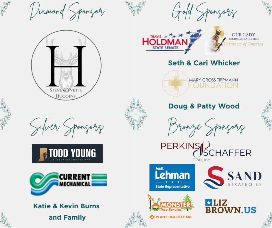 Graphic with the logos of the banquet sponsors